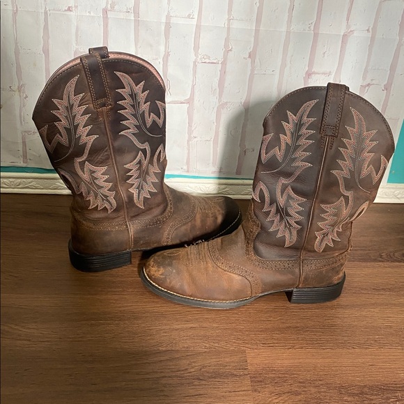 Ariat Women’s Heritage Stockman Driftwood Brown Western Boots 9.5B - Picture 3 of 11